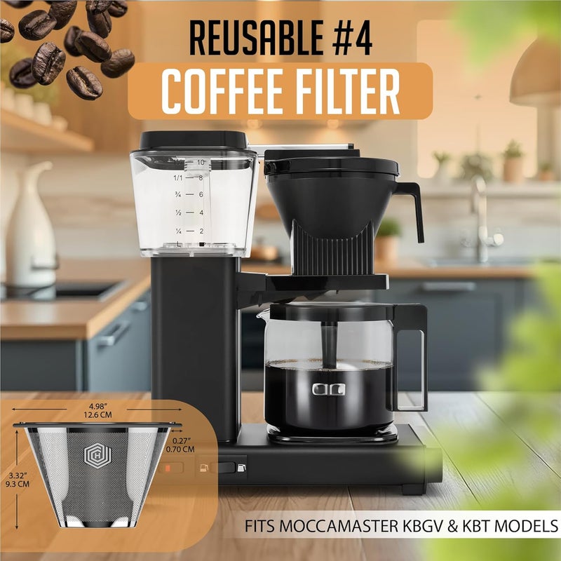 HEXNUB Reusable #4 Coffee Filter for Technivorm Moccamaster KBGV, KBT Coffee Machines, Durable Stainless Steel Mesh Metal Filter - Image 2